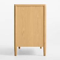 Waveland 54" Natural Oak Wood Wide 6-Drawer Kids Dresser