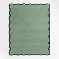 Wavy Border Muted Blue Kids Performance Area Rug 8'x10'