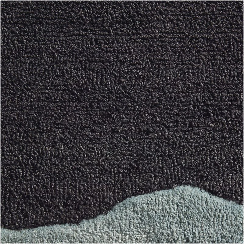 Wavy Border Midnight Navy Blue Kids Performance Area Rug 8'x10'