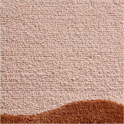 Wavy Border Pink Tint Kids Performance Area Rug Swatch