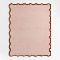 Wavy Border Pink Tint Kids Performance Area Rug 8'x10'