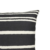 Mohave 20"x20" Wide Black Stripe Indoor/Outdoor Pillow