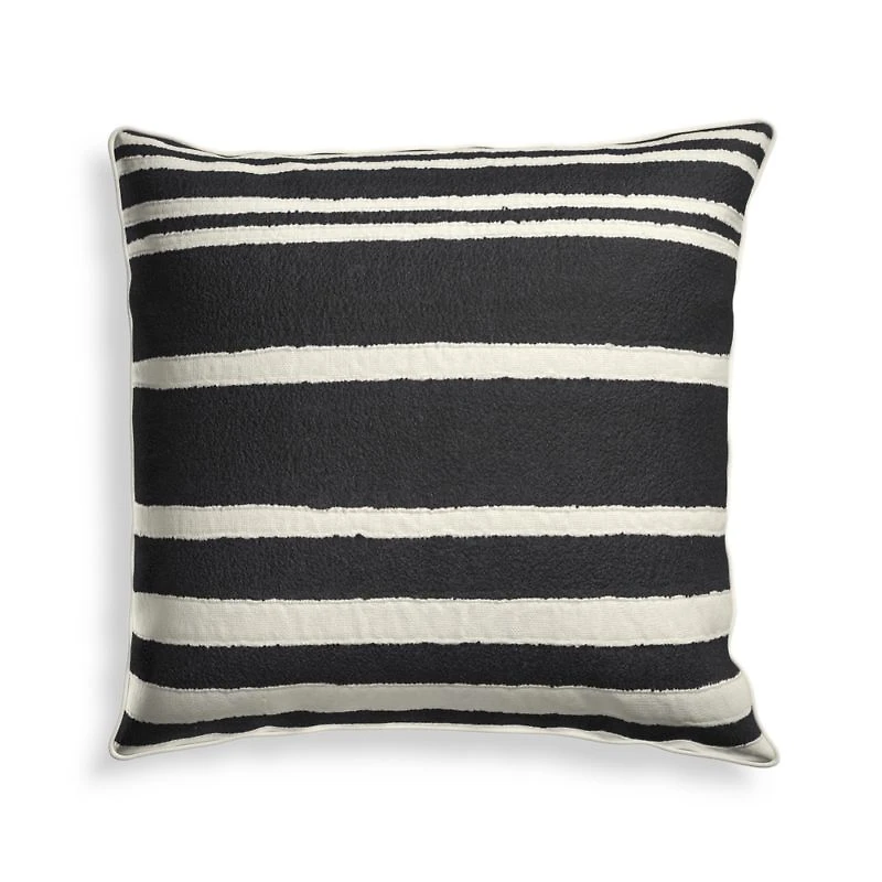 Mohave 20"x20" Wide Black Stripe Indoor/Outdoor Pillow