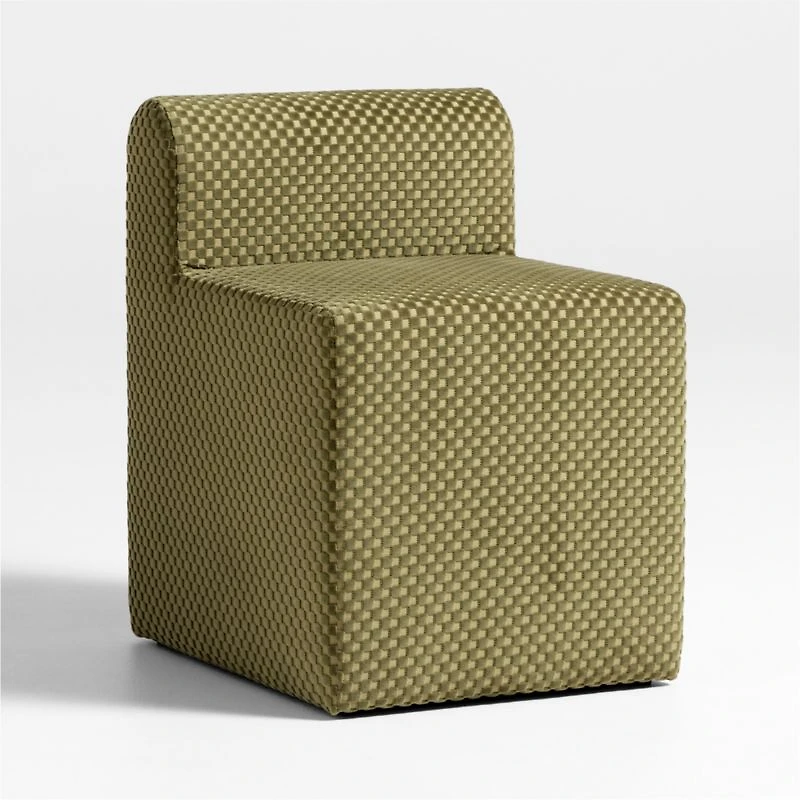 Wellie Moss Green Slipcovered Vanity Kids Chair