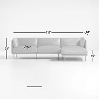 Wells Leather 2-Piece Chaise Sectional Sofa