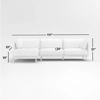 Wells 2-Piece Chaise Sectional Sofa with Natural Leg Finish