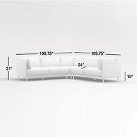 Wells 3-Piece L-Shaped Sectional Sofa with Natural Leg Finish
