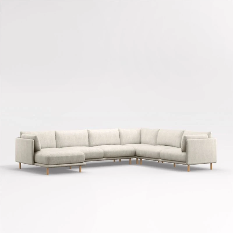 Wells 4-Piece U-Shaped Sectional Sofa with Natural Leg Finish