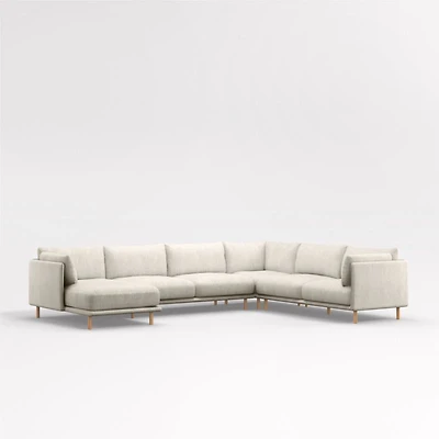 Wells 4-Piece U-Shaped Sectional Sofa with Natural Leg Finish