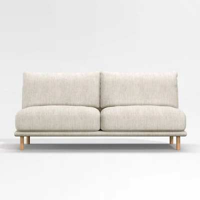 Wells Armless Sofa with Natural Leg Finish