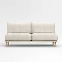 Wells Armless Sofa with Natural Leg Finish