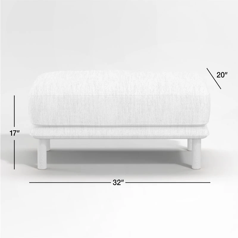Wells Ottoman with Natural Leg Finish