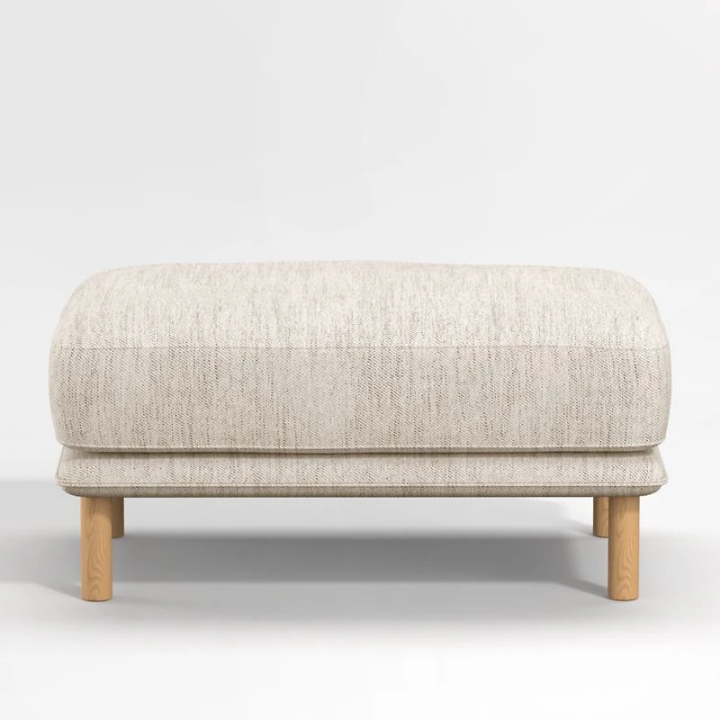 Wells Ottoman with Natural Leg Finish