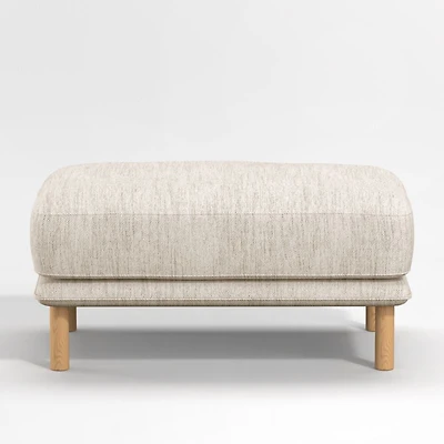 Wells Ottoman with Natural Leg Finish