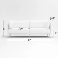 Wells Sofa with Natural Leg Finish