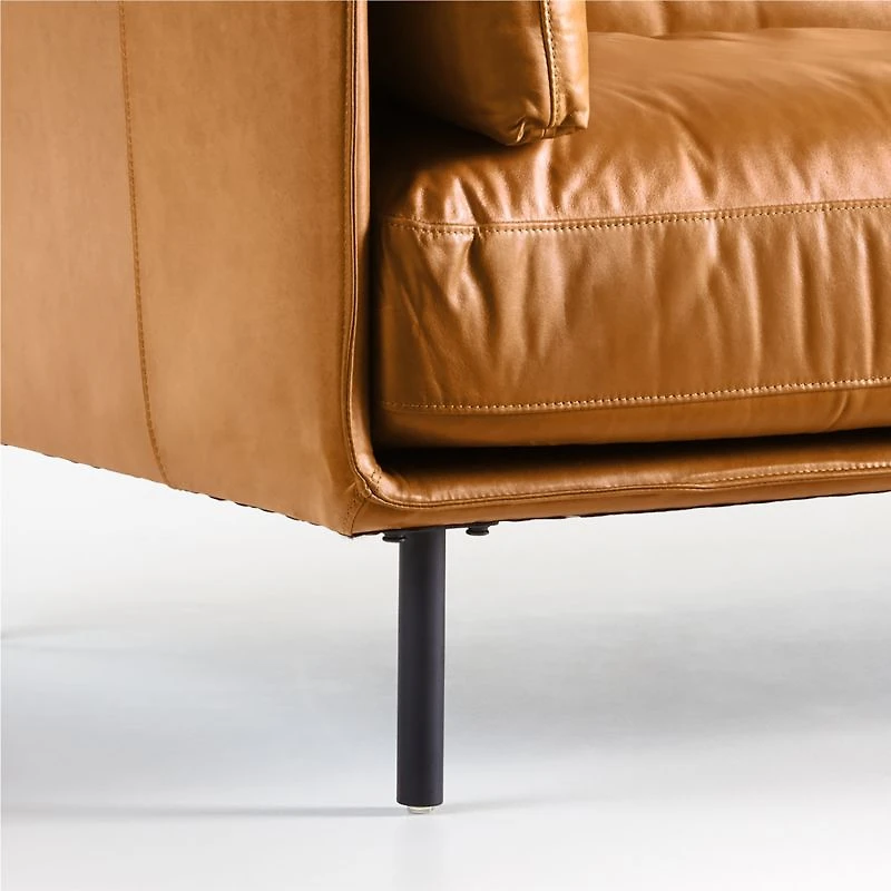Wells Leather 2-Piece Chaise Sectional Sofa