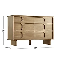 Wes 55" 6-Drawer Wood Kids Dresser