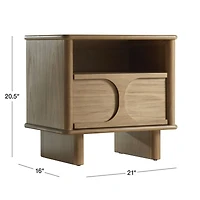Wes Wood Nightstand with Drawer