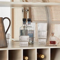 West Whitewash Cane Bar Cabinet by Leanne Ford