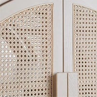 West Whitewash Cane Bar Cabinet by Leanne Ford