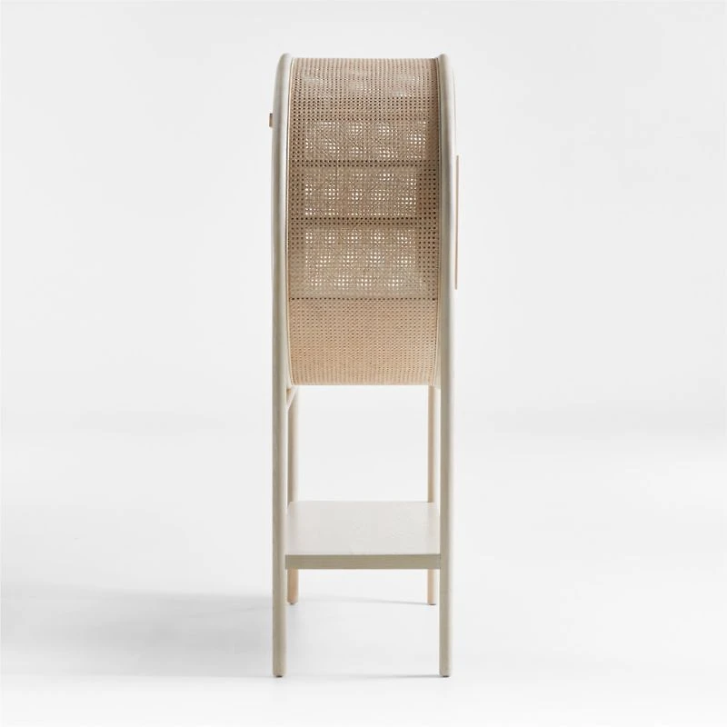 West Whitewash Cane Bar Cabinet by Leanne Ford