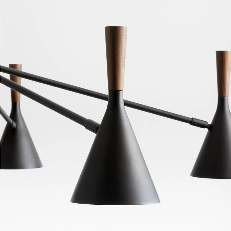 Weston Black Mid-Century Modern Chandelier Light 45"