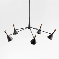 Weston Black Mid-Century Modern Chandelier Light 45"