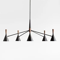 Weston Black Mid-Century Modern Chandelier Light 45"