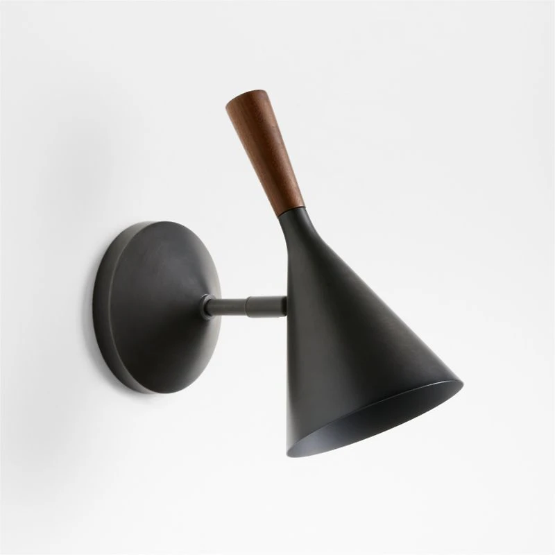 Weston Black Mid-Century Modern Wall Sconce Light