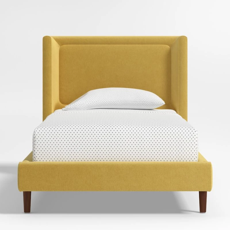Weston Tuscan Yellow Boucle Upholstered Kids Twin Bed