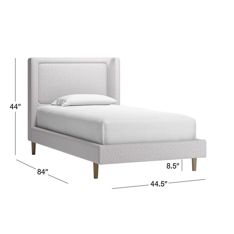 Weston Tuscan Yellow Boucle Upholstered Kids Twin Bed