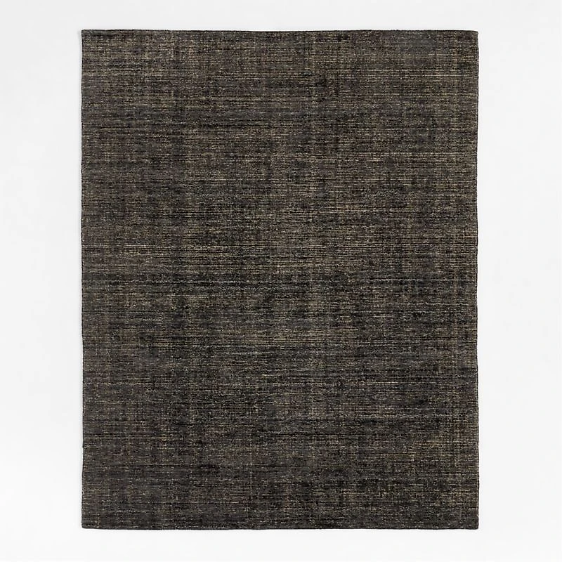 Whistler Viscose and Jute Blend Handwoven Charcoal Black Area Rug 6'x9'