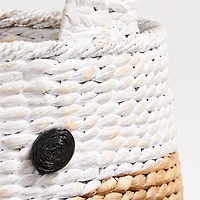 White Arctic Fox Woven Floor Storage Bin