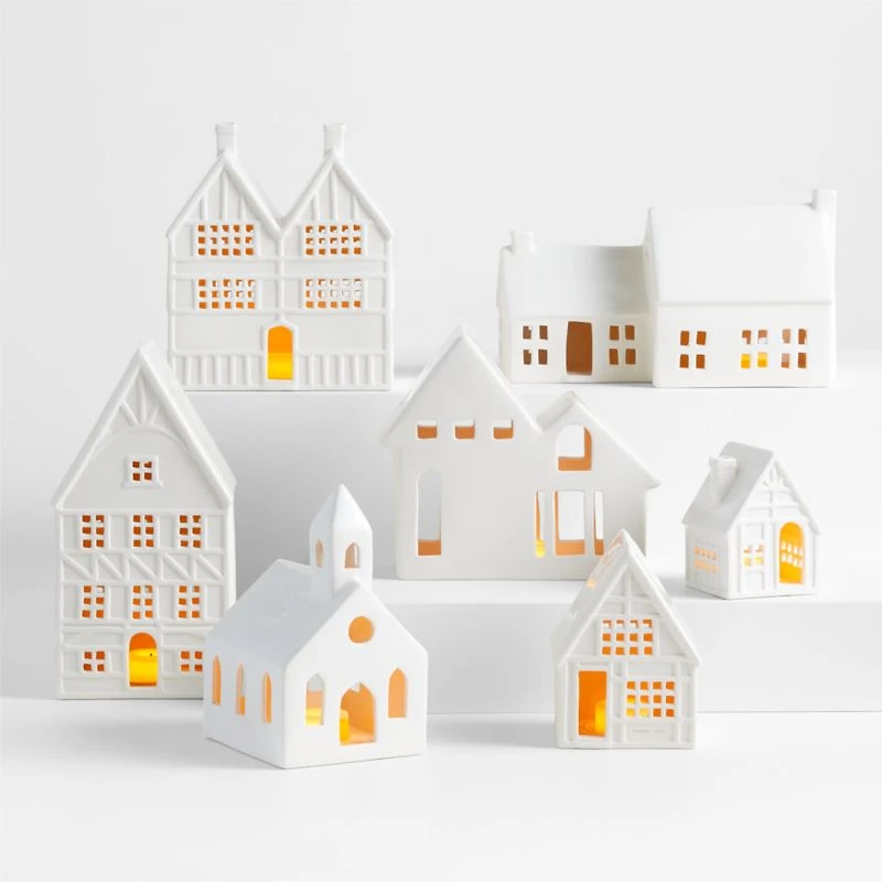 White Ceramic Holiday Farmhouse
