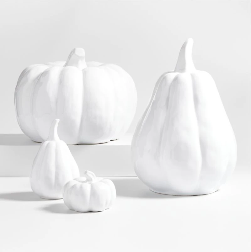 Small White Ceramic Pumpkin