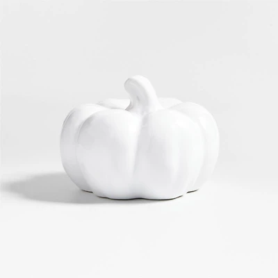 Small White Ceramic Pumpkin