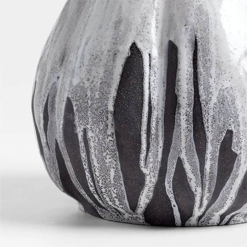 White Ceramic Drip Glazed Gourd