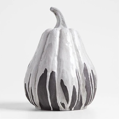 White Ceramic Drip Glazed Gourd