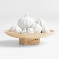 Decorative White Pumpkins, Set of 7