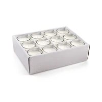 White Glass Votive Candles, Set of 12