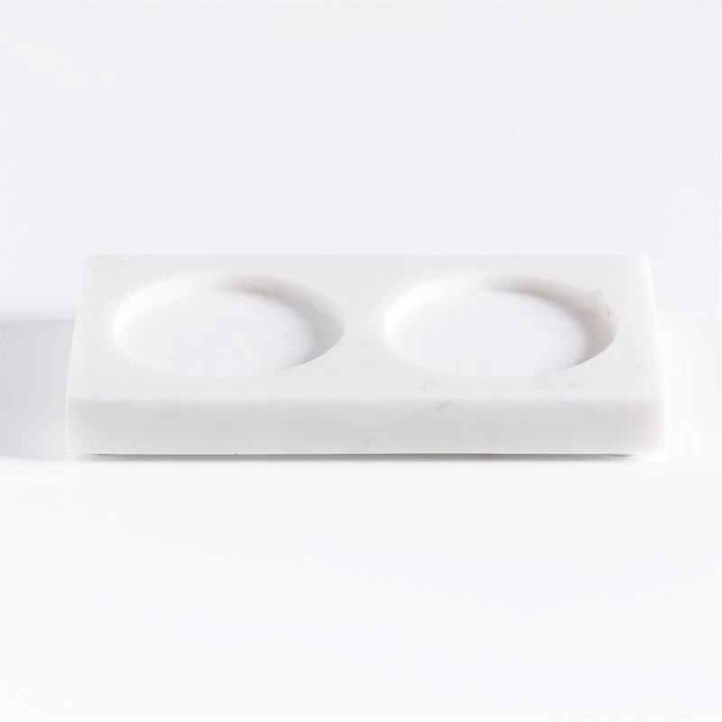 White Marble 2-Slot Caddy