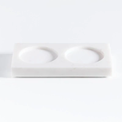 White Marble 2-Slot Caddy
