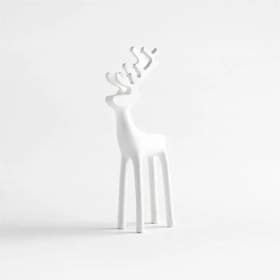 White Holiday Reindeer Decoration 9"