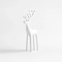 White Holiday Reindeer Decoration 9"