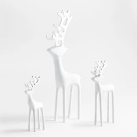 White Holiday Reindeer Decoration 9"