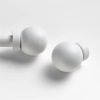 White Round Curtain End Cap Finials