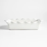 White Ruffle Rectangular Baking Dish