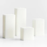 White Square Pillar Candle 6"