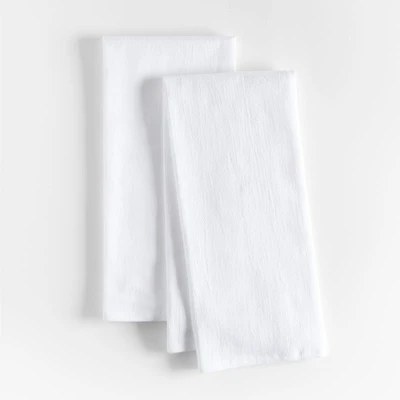 White Organic Cotton Flour Sack Kitchen Towels, Set of 2