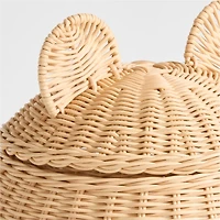 Small Wicker Bear Floor Storage Basket
